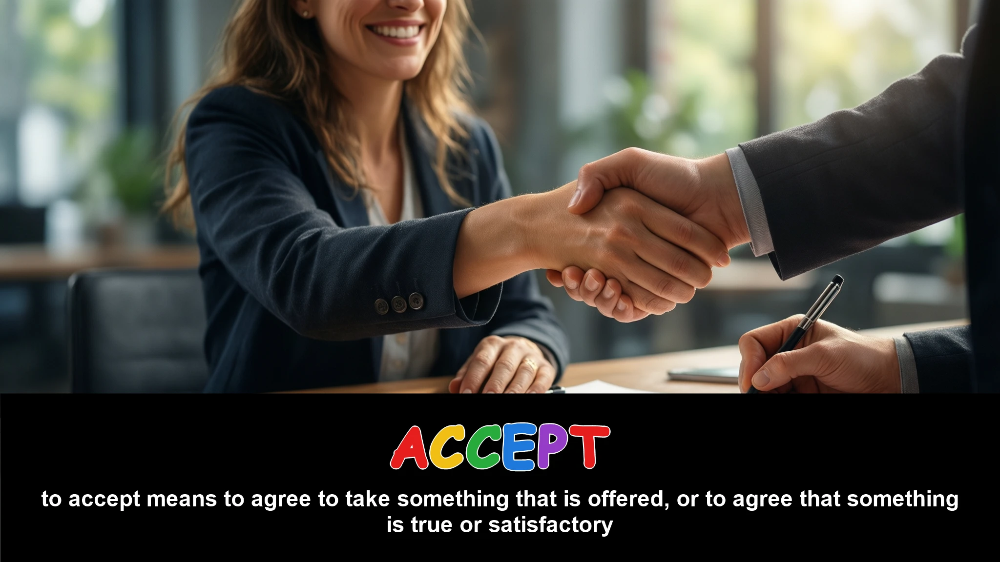 English Illustration for accept